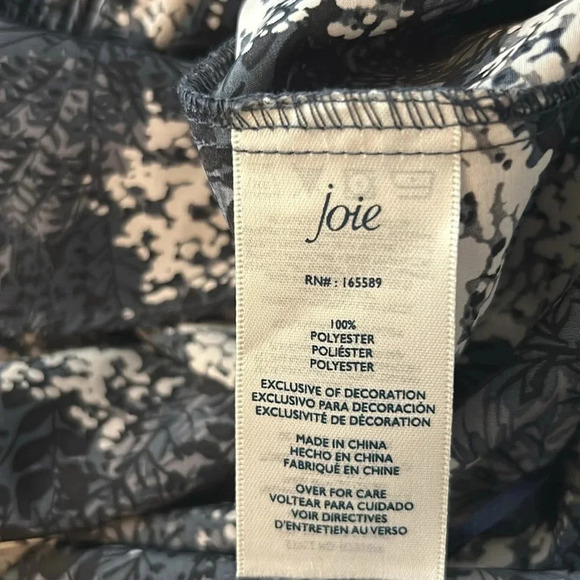 Joie Limited Edition Womens Baltic Print Sleeveless Top, L, Blouse, Gray, Blue - Picture 9 of 10